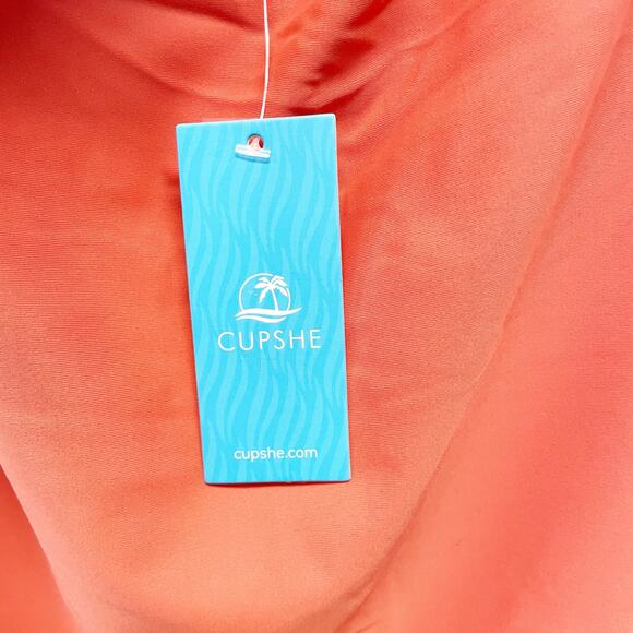 Cupshe Women's Brick Halter Plunge Tummy Control One Piece Swimsuit Size M - Picture 5 of 7